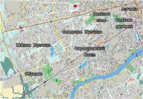 Фрагмент карты с деревней Купчино и Волково
