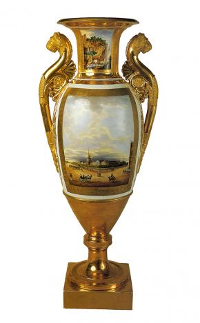 View of the Admiralty in St Petersburg. Vase