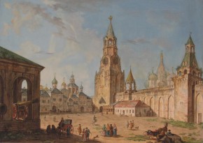Moscow. Kremlin. View of the Spasskaya Tower. (View onto the Spassky Gate in the Kremlin)