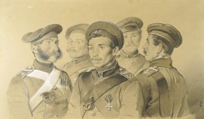 Групповой портрет солдат, участвовавших в обороне Севастополя в 1855 г