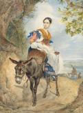 Portrait of Countess Olga Pavlovna Fersen on a Donkey