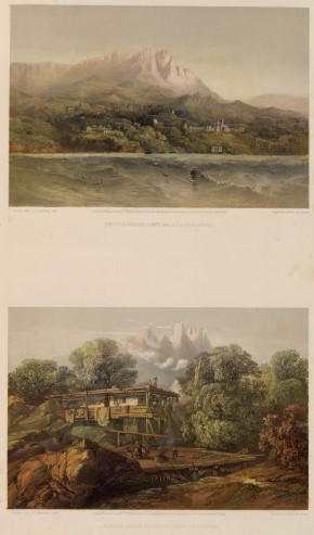 2 изображения: 1. Дворец князя Воронцова в Алупке; 2. Татарский дом в Алупке