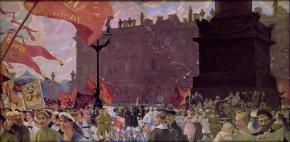 Festivities in Honour of the Second Comintern Congress on 19 July 1920. Demonstration on Uritsky Square (now Palace Square)