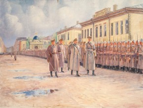 Inspection of the Izmailovsky Regiment Before Leaving for the Front