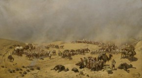 Хивинский поход 1873 года Переход Туркестанского отряда через мертвые пески к колодцам Адам-Крылган