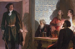 Петр I накрывает заговорщиков в доме Цыклера 23 февраля 1697 года