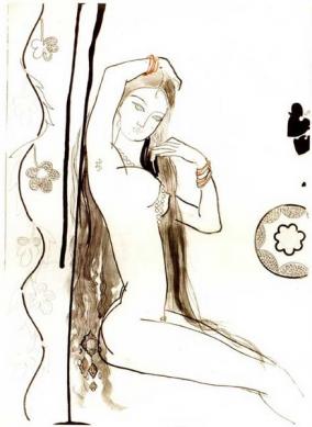 Белотелая (Белоснежная). Иллюстрация к стихотворению Дэрдменда "Портрет", 1968