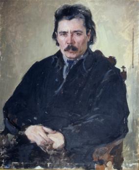 Беньков П. П. Портрет писателя Г. Ибрагимова. Холст, масло. 1926