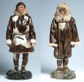 Chukchi Man. Statuette. Chukchi Woman. Statuette.Peoples of Russia Series
