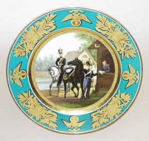 Тарелка с изображением чинов 3-й конно-артиллерийской бригады 3-го пехотного корпуса