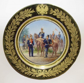 Тарелка с изображением чинов лейб-гвардии Уланского полка