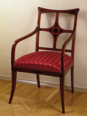 Chair with a back in the shape of the Maltese Order