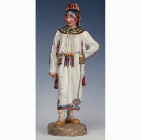 Mordovian Woman from the Moksha Ethnic Group. Statuette. Peoples of Russia Series