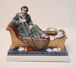 Чернильный прибор с крышкой «А. С. Пушкин за работой»