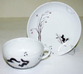 Чашка с блюдцем из сервиза «Следы звериные»