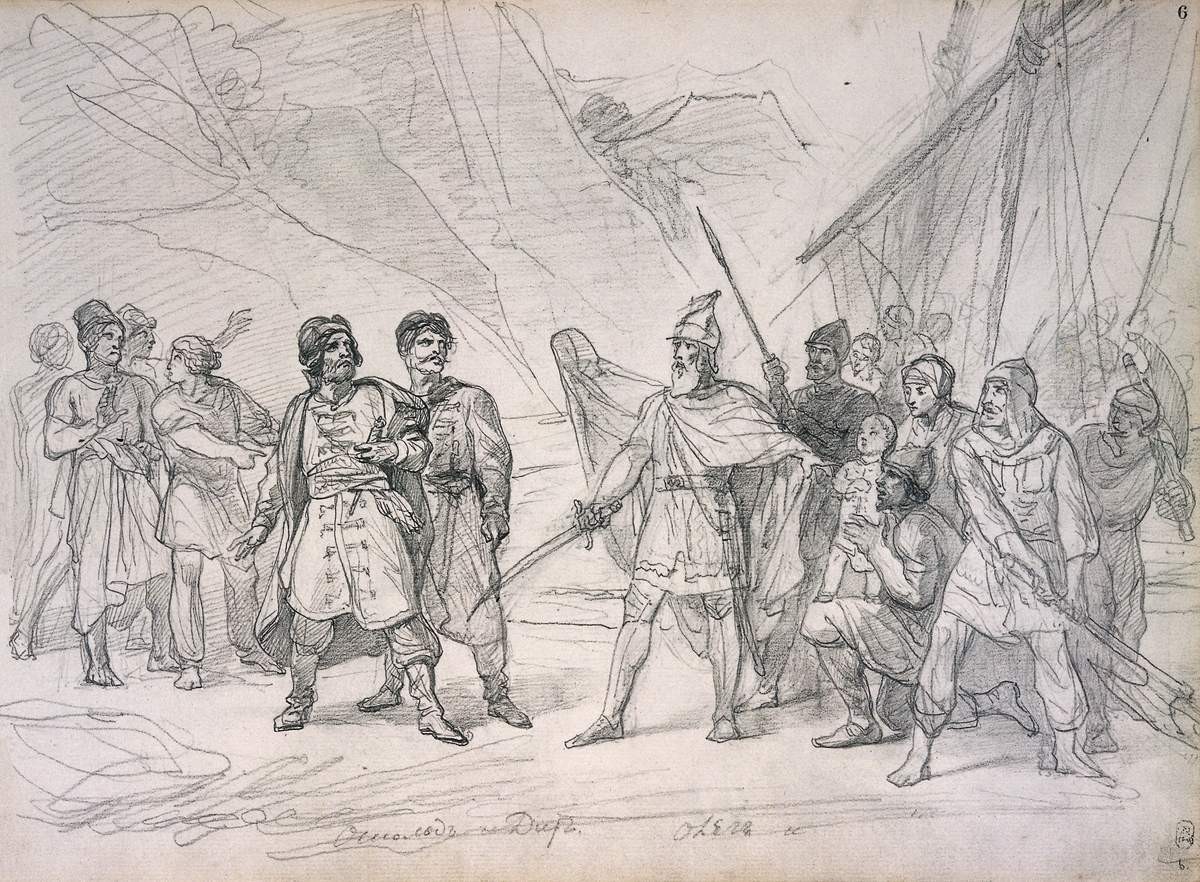 Встреча Аскольда и Дира с Олегом, Pyotr Basin, second half of the 1830s – early 1840s