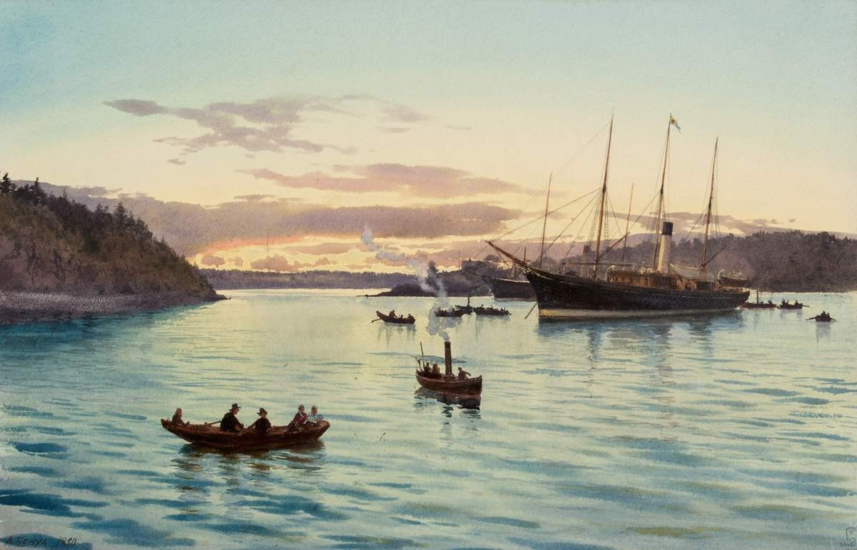 Вечер в Фярьзунде, Albert Nikolayevitch Benois, 1890