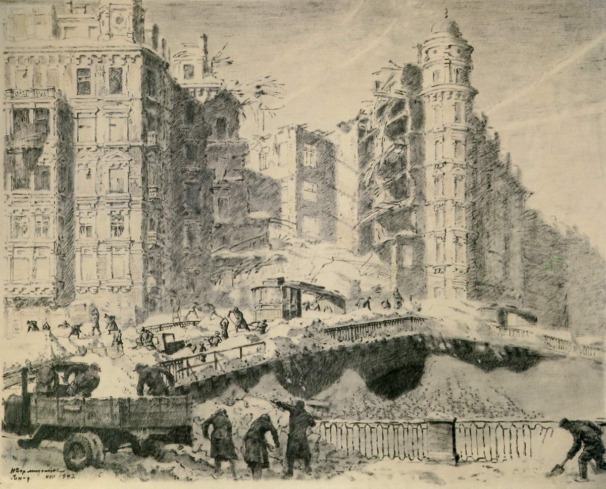 Очистка города, Nikolay Ivanovič Dormidontov, 1942