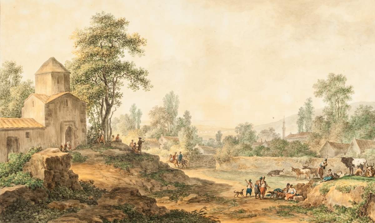 Старый Крым (Пейзаж с армянской церковью), Mikhail Ivanov, 1797