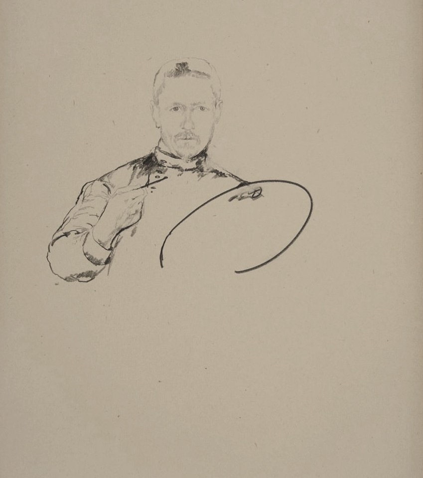 Автопортрет (с палитрой), Filipp Malyavin, late 1900s