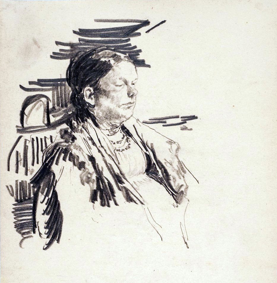 Крестьянка с шалью на плечах, Filipp Malyavin, late 1890s – early 1900s
