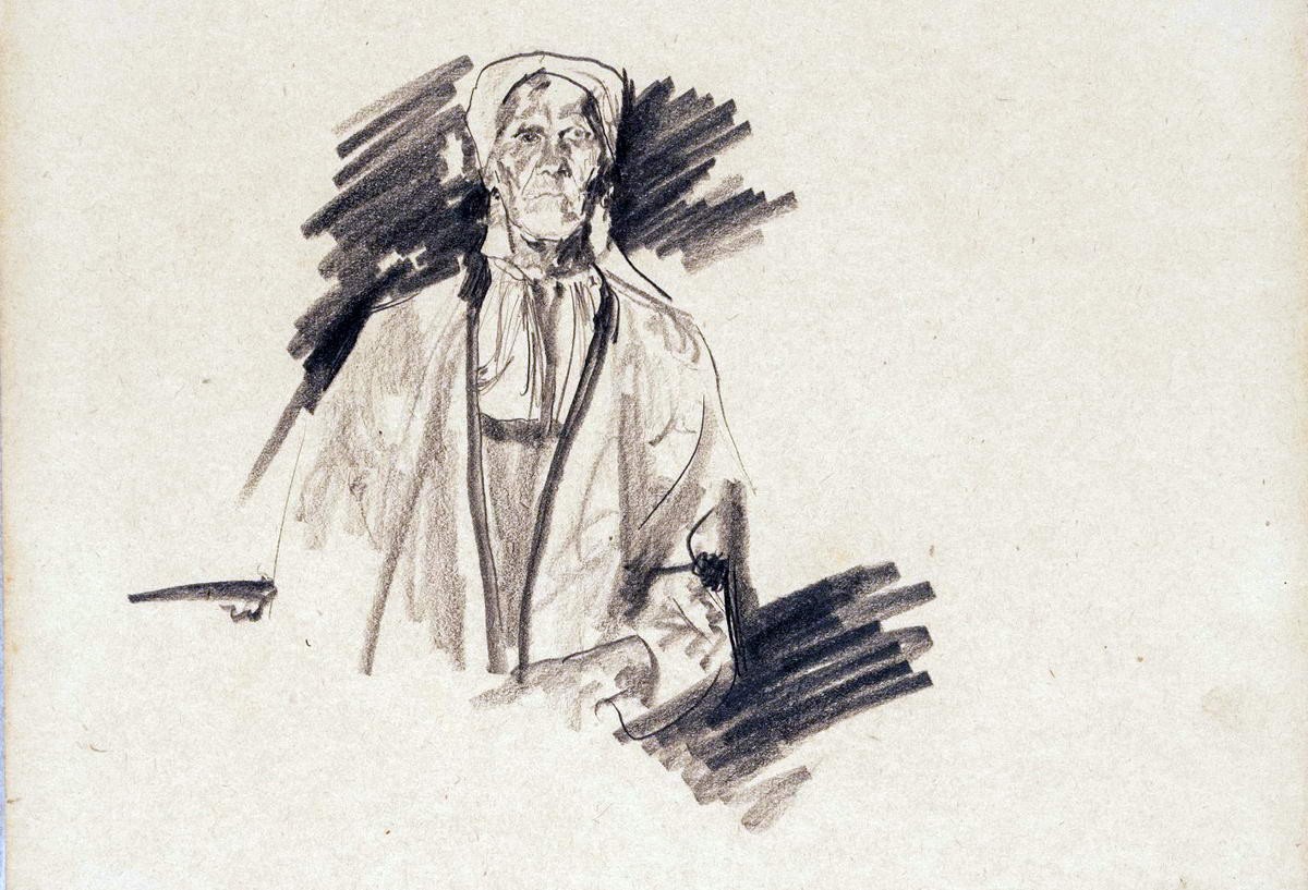 Пожилая крестьянка, Filipp Malyavin, late 1890s