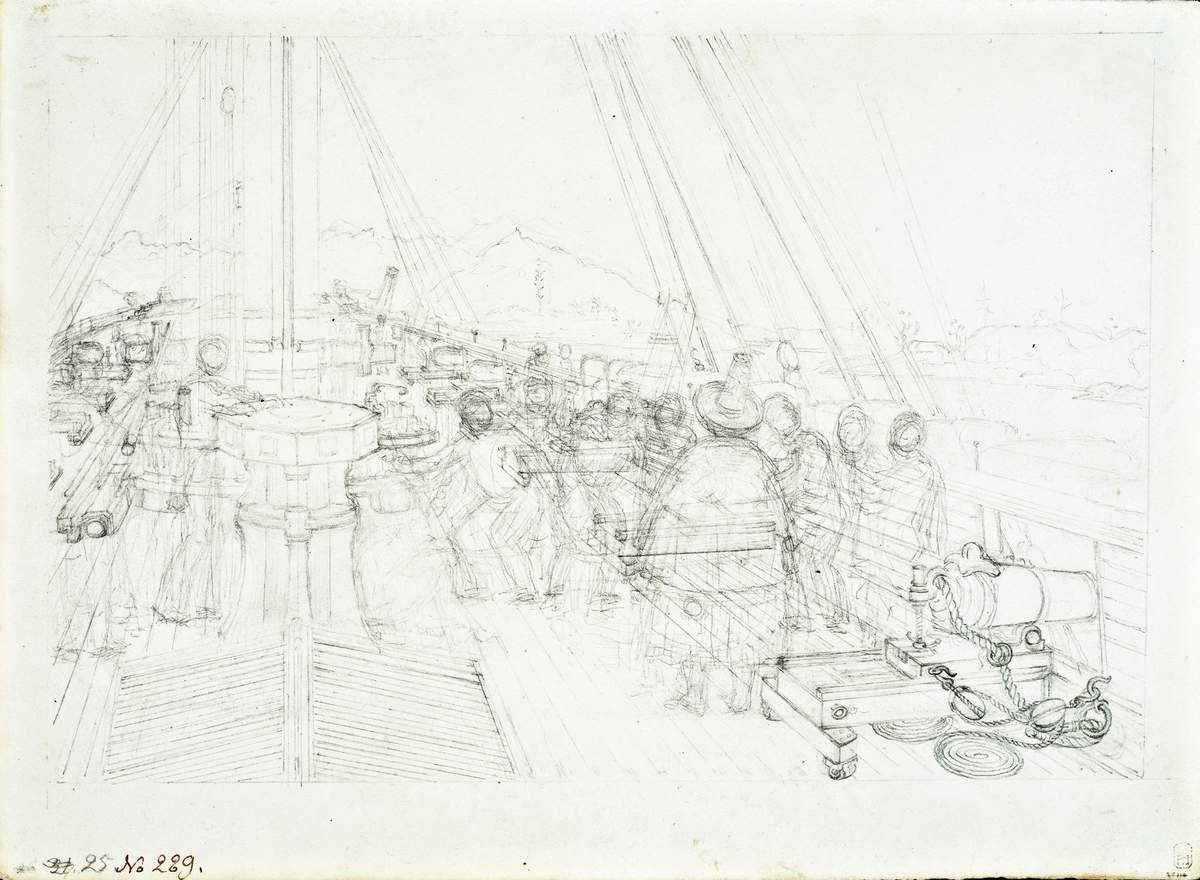 На палубе корабля, Pavel Mikhajlov, 1819–1821 или 1826–1829 (?)