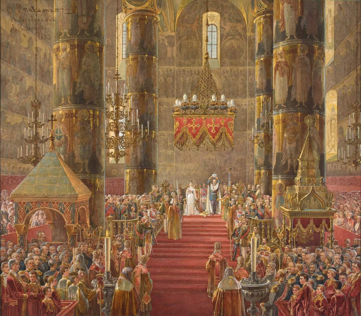 Коронация императора Александра III в Успенском соборе, Mikhail Mikeshin, 1883