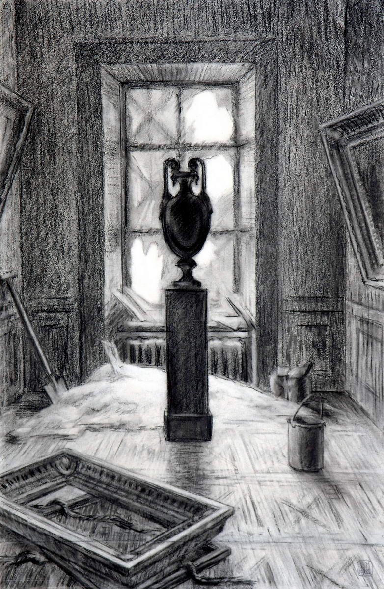 Черная ваза и упавшие рамы, Vera Vladimirovna Milyutina, 1942