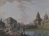 Moscow. View of the Gate and Walls of Kitay-Gorod (View of Ilyinsky Gate and the House of Countess V. Razumovskaya)