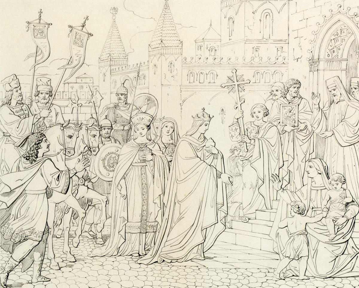 Княгиня Ольга приносит в Киев первые в России иконы, Alexander von Nothbeck, late 1820s