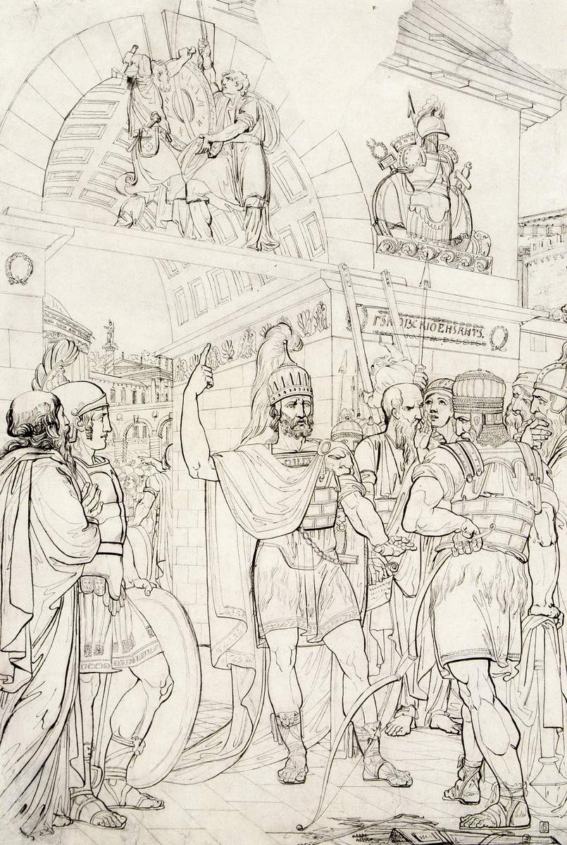 Олег прибивает щит к воротам Царьграда, Alexander von Nothbeck, late 1820s