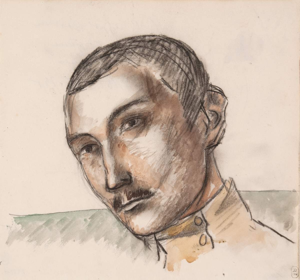 Голова солдата (Голова молодого человека), Kuzma Petrov-Vodkin, 1915