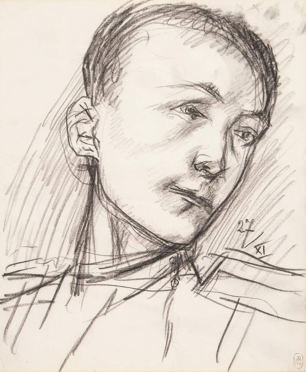 Голова солдата (Голова юноши в военной форме), Kuzma Petrov-Vodkin, 1915