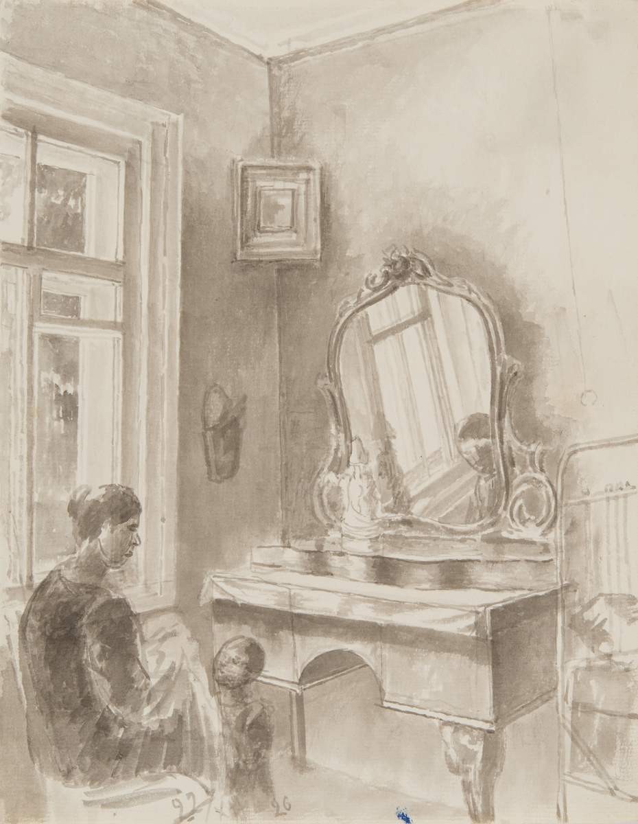 Интерьер, Kuzma Petrov-Vodkin, 1926