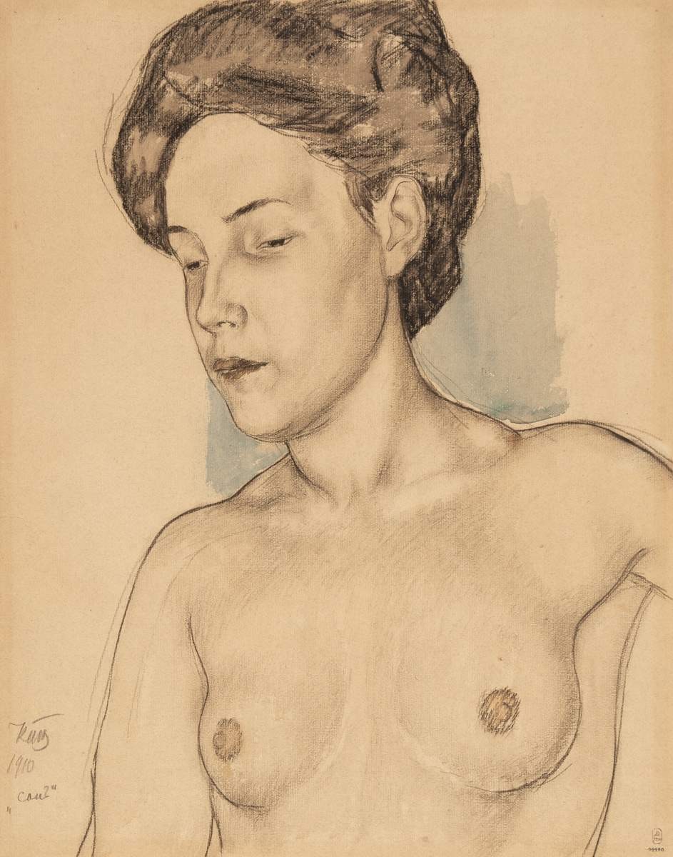 Обнаженная девушка (Натурщица), Kuzma Petrov-Vodkin, 1910