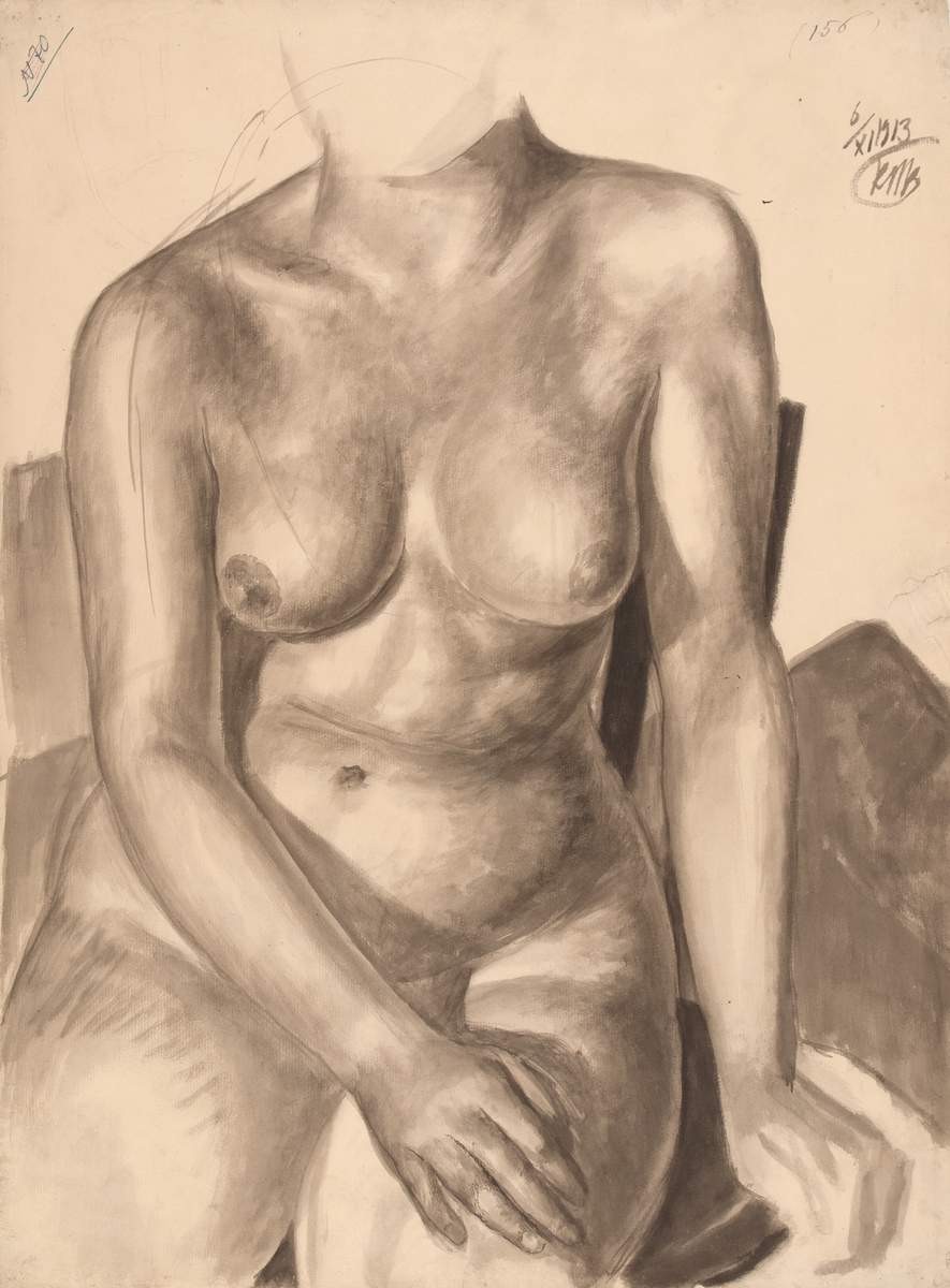 Женский торс (Сидящая натурщица), Kuzma Petrov-Vodkin, 1913