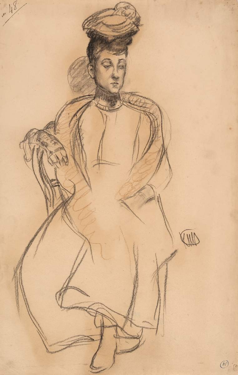 Дама сидящая (Сидящая женщина), Kuzma Petrov-Vodkin, 1906–1907
