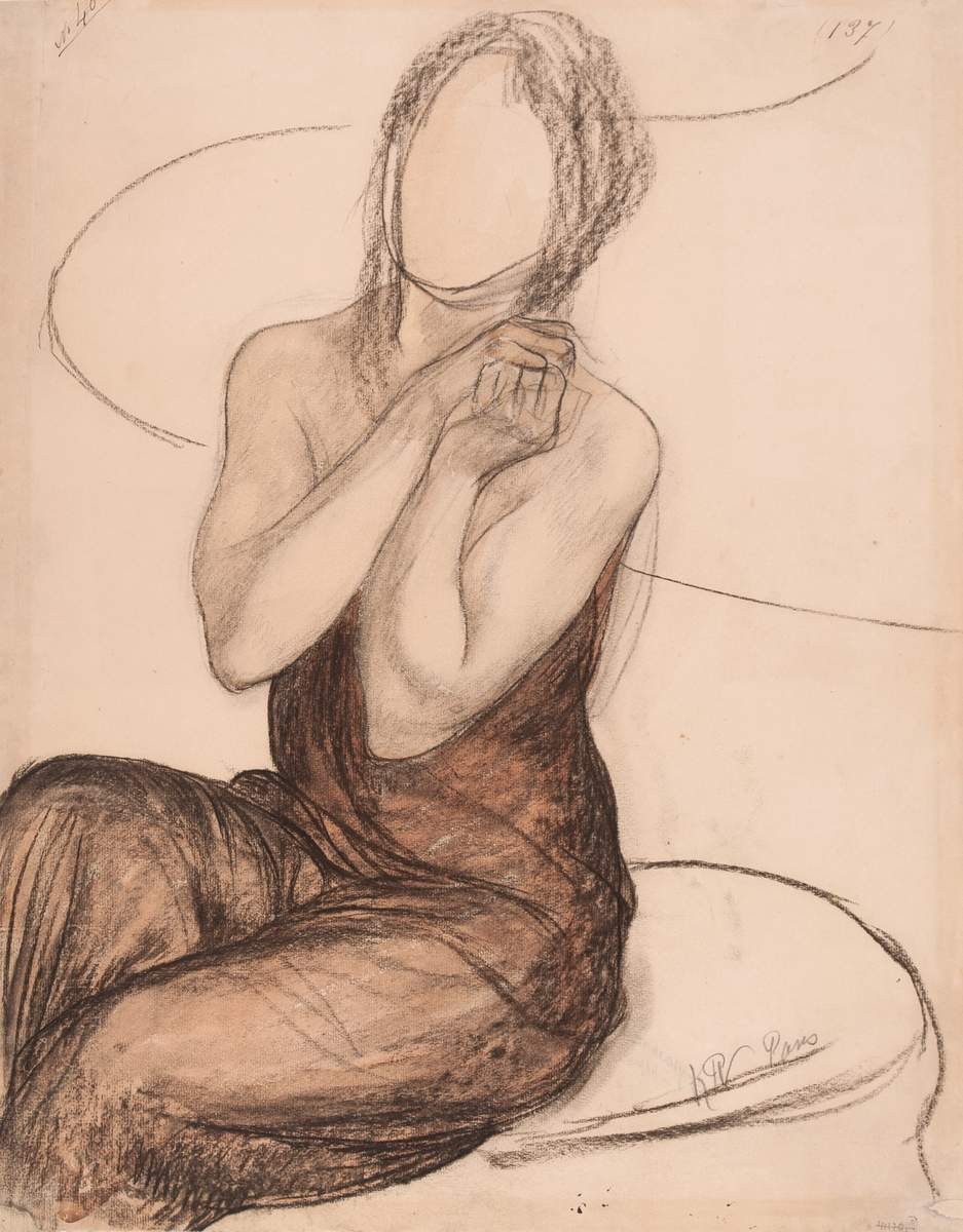 Сидящая женщина, Kuzma Petrov-Vodkin, 1907–1908