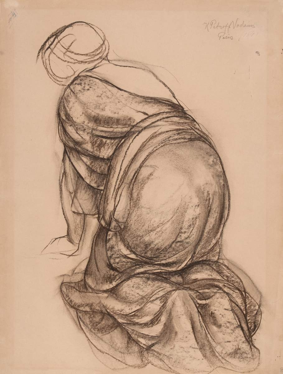 Женщина, стоящая на коленях, Kuzma Petrov-Vodkin, 1907–1908