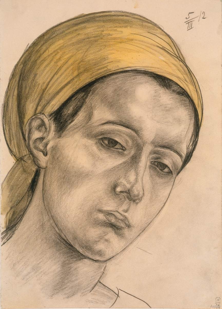 Женская голова, Kuzma Petrov-Vodkin, 1912