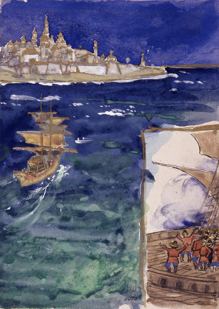 «Корабельщики дивятся, на кораблике толпятся…», Sergey Malyutin, 1897–1898