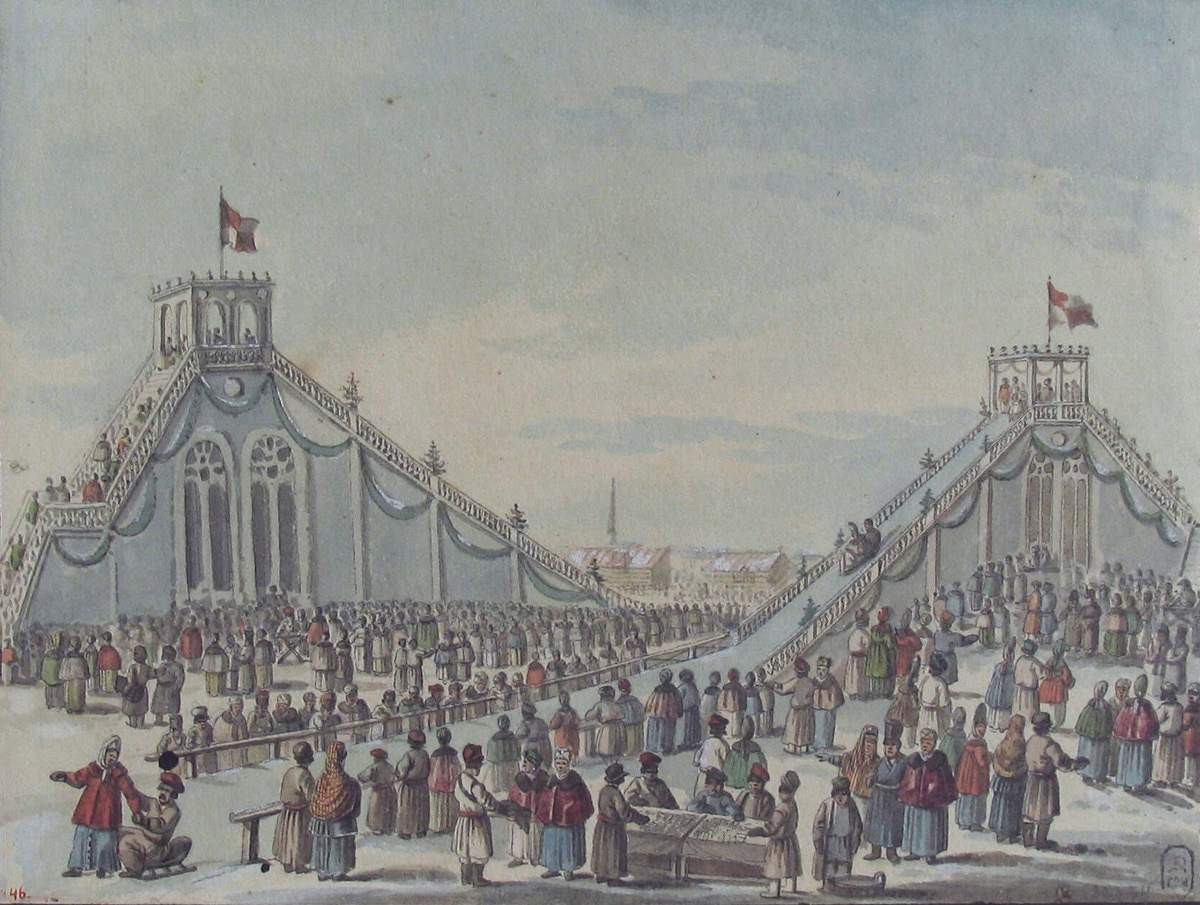 Ледяные горы на масленице / Ледяные горы на балаганах, Carl Ivanovitch Kollmann, 1820s