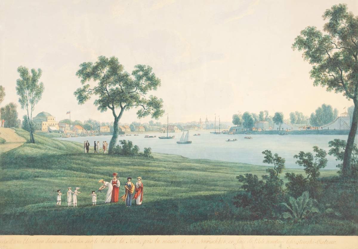 Дача М. Нарышкина на берегу Невы, Andrey Yefimovich Martynov, 1813
