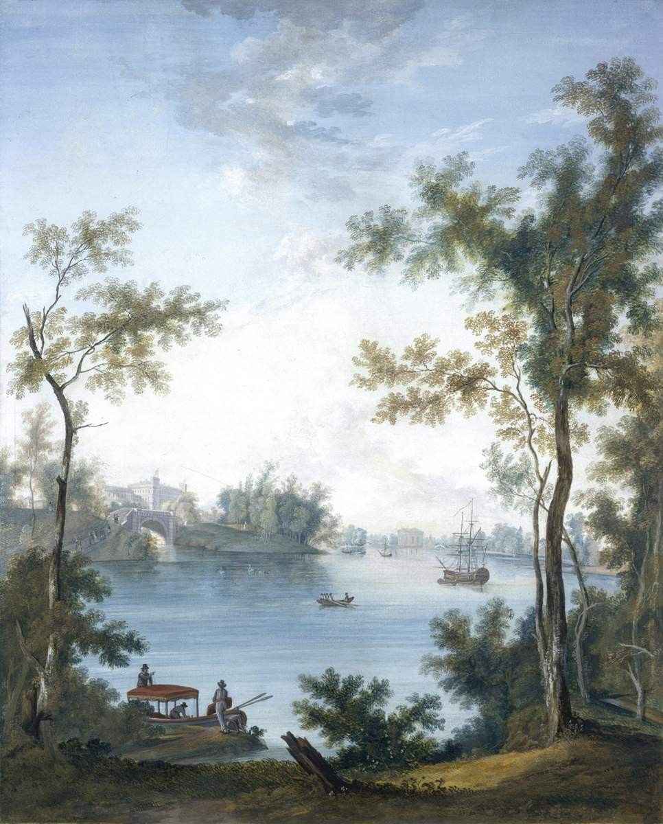 Гатчина. Вид на Гатчинский дворец с берега Серебряного озера, Semyon Shchedrin, 1798