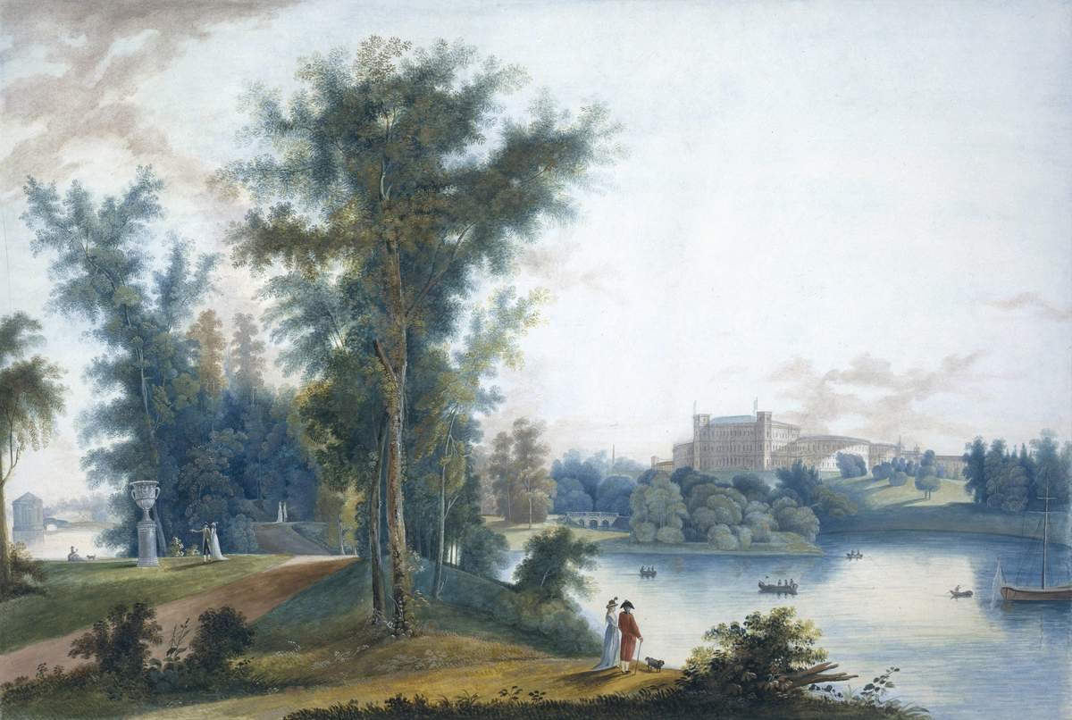 Гатчина. Вид на Гатчинский дворец с Длинного острова, Semyon Shchedrin, 1798