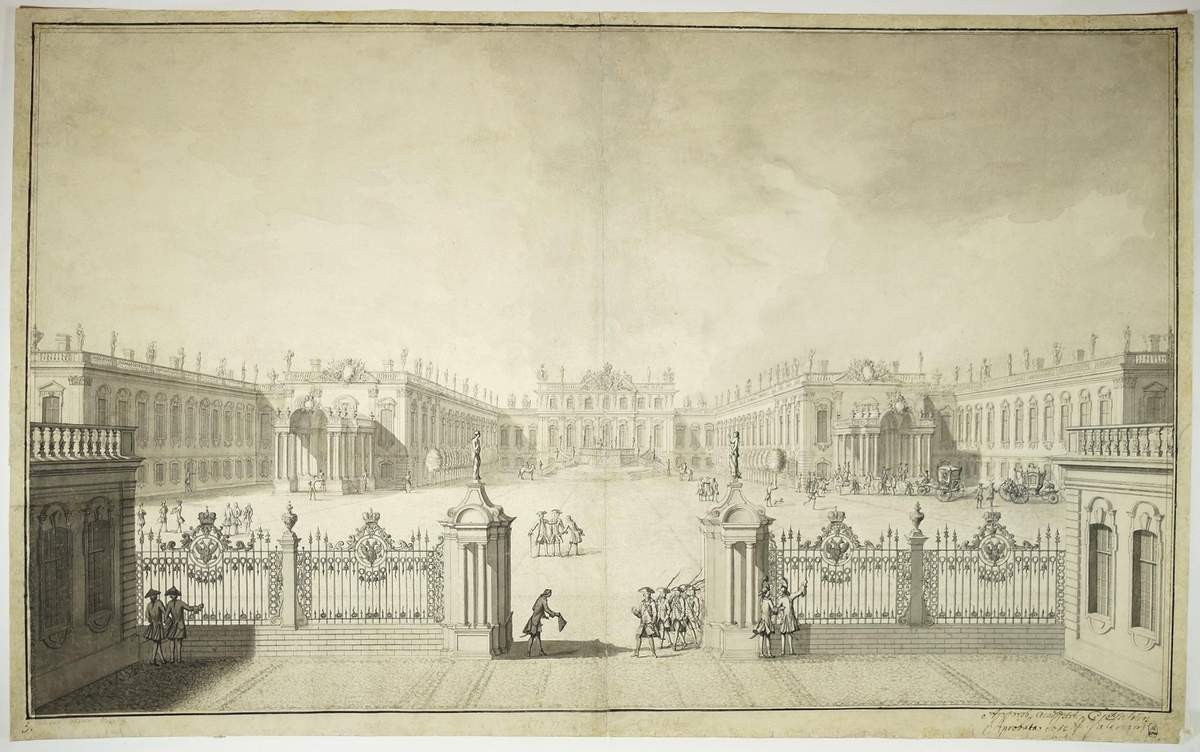 Летний дворец Елизаветы Петровны с южной стороны, Mikhail Makhayev, 1750–1757