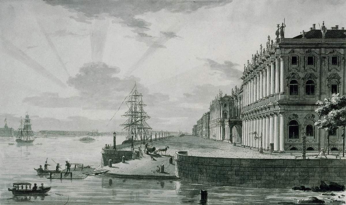 Петербург. Вид на Зимний дворец и Неву, Maxim Vorobiev, late 1810s
