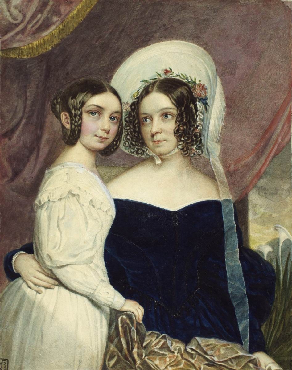 Портрет неизвестной с девочкой, Vasily Andreevich Tropinin, 19th century