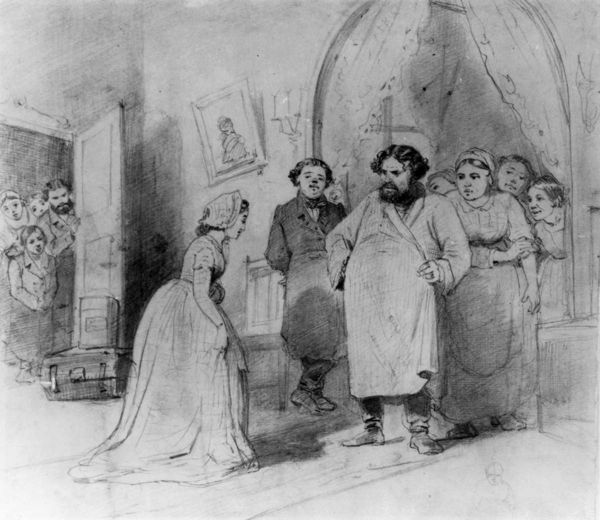 Приезд гувернантки в купеческий дом, Vasily Perov, 1865
